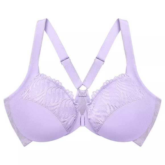 Plus Size Glamorise Full Figure Front-Closure T-Back WonderWire Underwire Bra - Picture 5 of 12